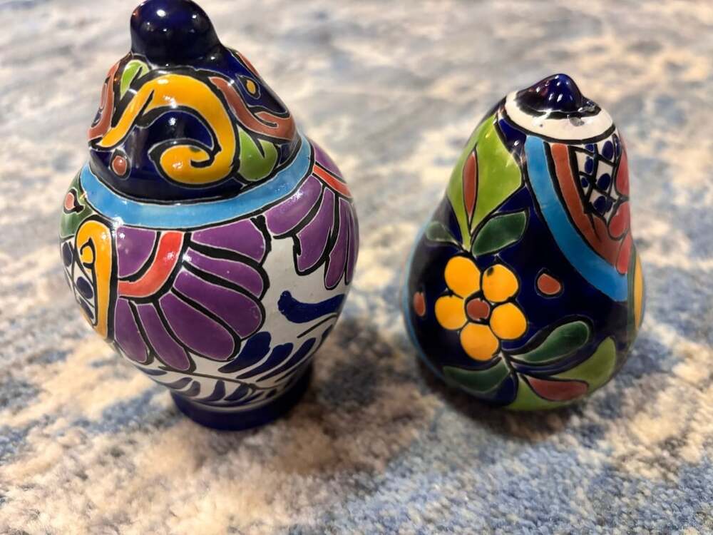 Mexican Talavera Ceramic Salt And Pepper Shaker Set